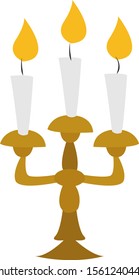 Candlestick, illustration, vector on white background.
