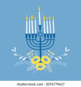 Candlestick at a Jewish holiday. Vector illustration