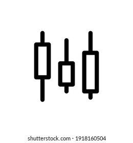Candlestick line icon. Market chart or graph stroke object. Outline vector icon