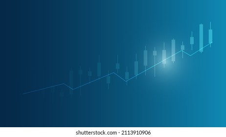 candlestick with line indicator show stock market price or financial investment profit. business planning management background concept