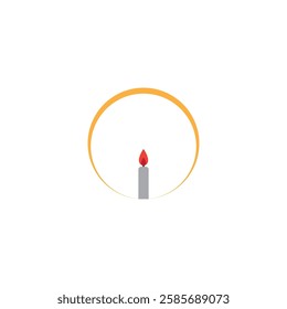 candlestick on holder flat vector icon for apps and websites
