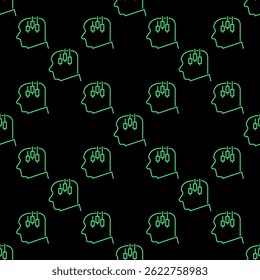 Candlestick Pattern inside human head vector concept linear seamless pattern