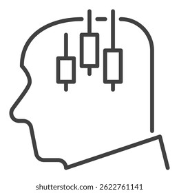 Candlestick Pattern inside human head vector concept linear icon or symbol