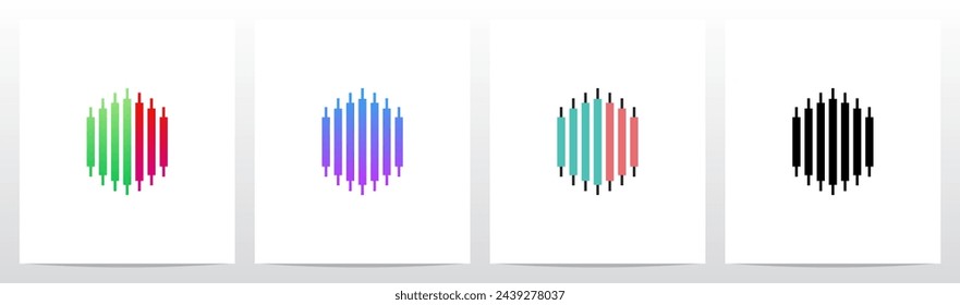 Candlestick Pattern Market Trading Letter Initial Logo Design O