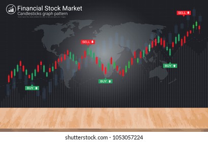 Candlestick patterns on blackboard is a style of financial chart, Suitable for forex stock market investment trading concept and used to describe price movements of a security, derivative, or currency
