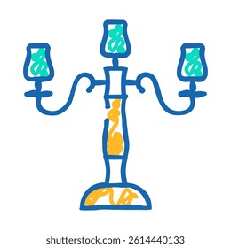 candlestick retro doodle icon sketch vector. candlestick retro sign. isolated symbol illustration