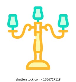 candlestick retro line icon vector. candlestick retro color sign. isolated symbol illustration
