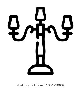 candlestick retro line icon vector. candlestick retro sign. isolated contour symbol black illustration