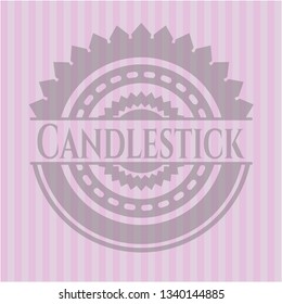 Candlestick retro pink emblem