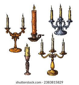 candlestick conjunto dibujado a mano. datos de mercado, gráfico de análisis, boceto vectorial de candlestick de moneda bursátil. ilustración de color aislado