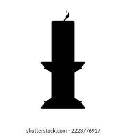 Candlestick Silhouette. Black and White Icon Design Elements on Isolated White Background