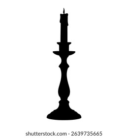 Candlestick silhouette icon vector flat design on white background