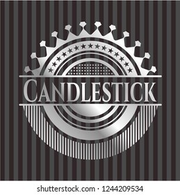 Candlestick silvery emblem or badge