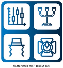 Candlestick Simple Icons Set. Contains Such Icons As Candlestick, Candle Holder, Jewish, Can Be Used For Web, Mobile And Logo