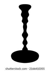 Candlestick single black silhouette in a minimalist style 