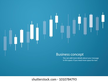 Candlestick stock exchange blue background vector