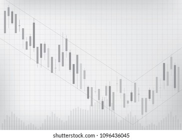 Candlestick stock market background vector. Abstract graph candle stick pattern. Copy space.