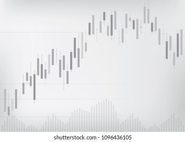 Candlestick stock market background vector. Abstract graph candle stick pattern. Copy space.