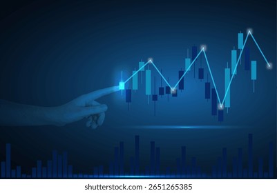 Candlestick Trading Chart with Rising Market Trend – Digital Finance Analysis