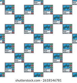 Candelero Trading Chart Videos en el concepto de Vector del navegador de Web patrón transparente de color