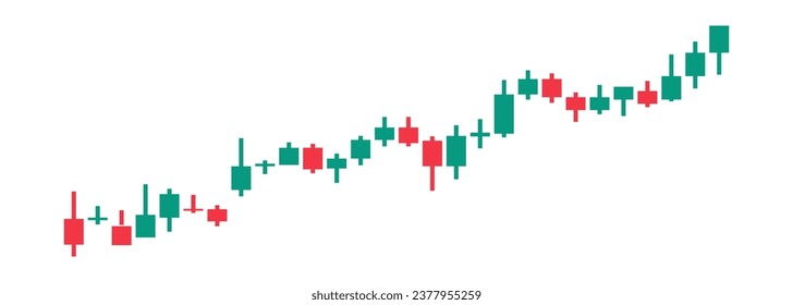 Candlestick trading graph. Crypto price analysis. Vector illustration isolated on white background