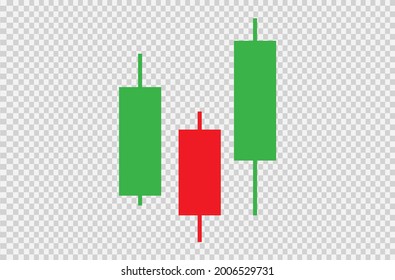 Candlestick trading graph isolated on png or transparent  background, investing stocks market,buy and sell sign candlestick, vector illustration 