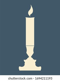 A candlestick or two face profile view. Optical illusion. Human head make silhouette of candle