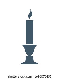 A candlestick or two face profile view. Optical illusion. Human head make silhouette of candle