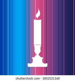 A candlestick or two face profile view. Optical illusion. Human head make silhouette of candle