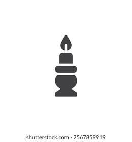 Candlestick vector icon. filled flat sign for mobile concept and web design. Candlestick with candle glyph icon. Symbol, logo illustration. Vector graphics