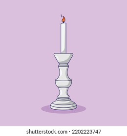 Candlestick Vector Icon Illustration with Outline for Design Element, Clip Art, Web, Landing page, Sticker, Banner. Flat Cartoon Style