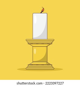 Candlestick Vector Icon Illustration with Outline for Design Element, Clip Art, Web, Landing page, Sticker, Banner. Flat Cartoon Style