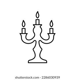 Candlestick vector icon. Three candles in candlestick isolated on white background.