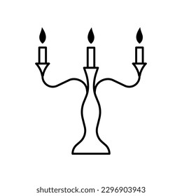 Candlestick vector icon. Three candles in candlestick isolated on white background.