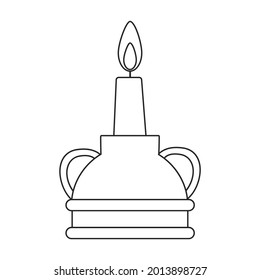 Candlestick vector icon.Outline vector icon isolated on white background candlestick.