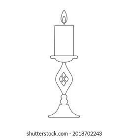 Candlestick vector icon.Outline vector icon isolated on white background candlestick.