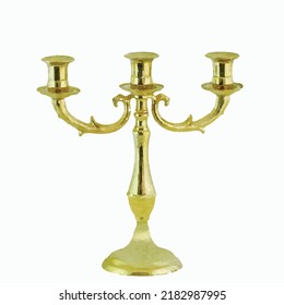 Candlestick vector illustration. Retro chandelier. Vintage style picture. Candleholder on white background. Picture for design, decoration, logo and card.