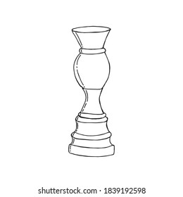 Candlestick without candle hand drawn in doodle style. vector, scandinavian, monochrome. set of elements for the design of postcards, stickers, interior decor