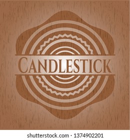 Candlestick wood icon or emblem
