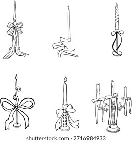 Castiçais e suportes de vela Conjunto de arte de linha