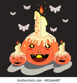 Candlesticks in the form of pumpkins