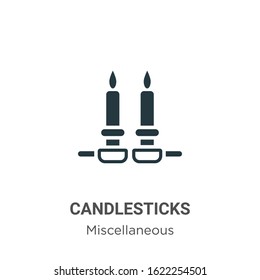 Candlesticks glyph icon vector on white background. Flat vector candlesticks icon symbol sign from modern miscellaneous collection for mobile concept and web apps design.