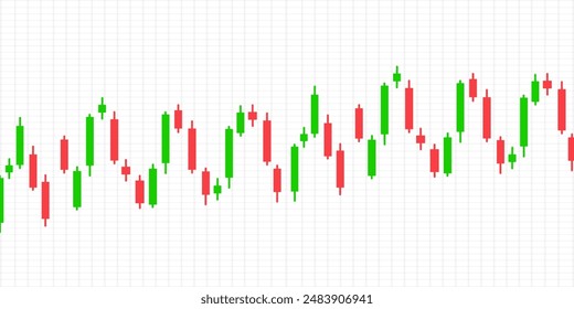 Candlesticks seitliche Formation Muster auf Gitterhintergrund - Bullish und bärenstarke Kerzenmuster Muster Bildschirmhintergrund - Börsenfinanzkarte Konzept.