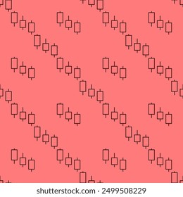 Candlesticks vector concept outline seamless pattern