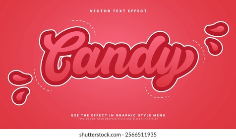 Candy 3D Colorful editable text effect Template suitable for sweet food products