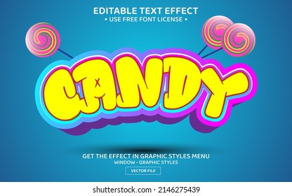 Candy 3D Editable Text Effect Template