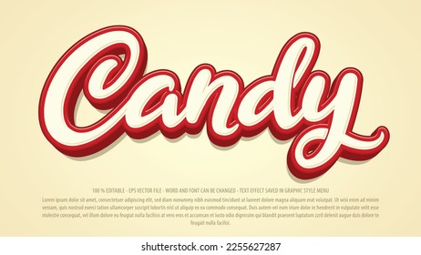 Plantilla de efecto de texto editable de Candy 3d para logotipo y marca comercial