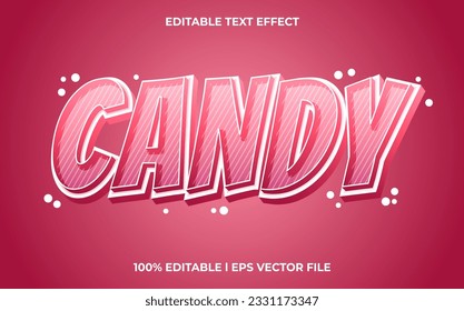 Candy 3d editable text effect, template with 3d style use for logo and business brand