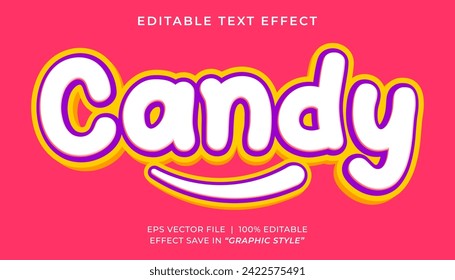 Plantilla de efecto de texto modificable Candy 3d