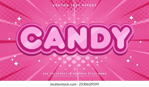 Candy 3d editável efeito de texto Modelo adequado para produtos de alimentos doces